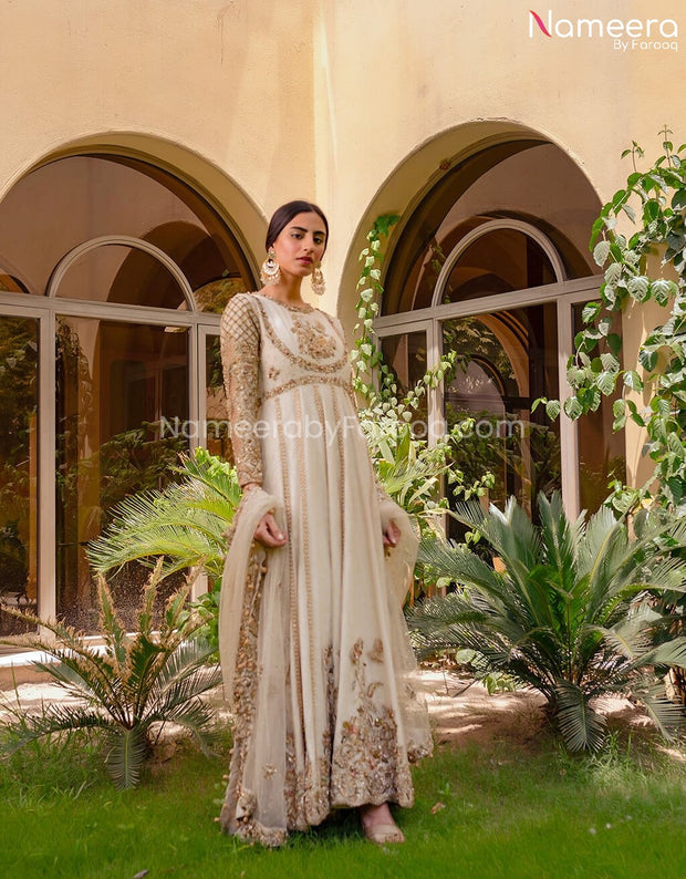 Pakistani Anarkali Dress with Embroidery Online