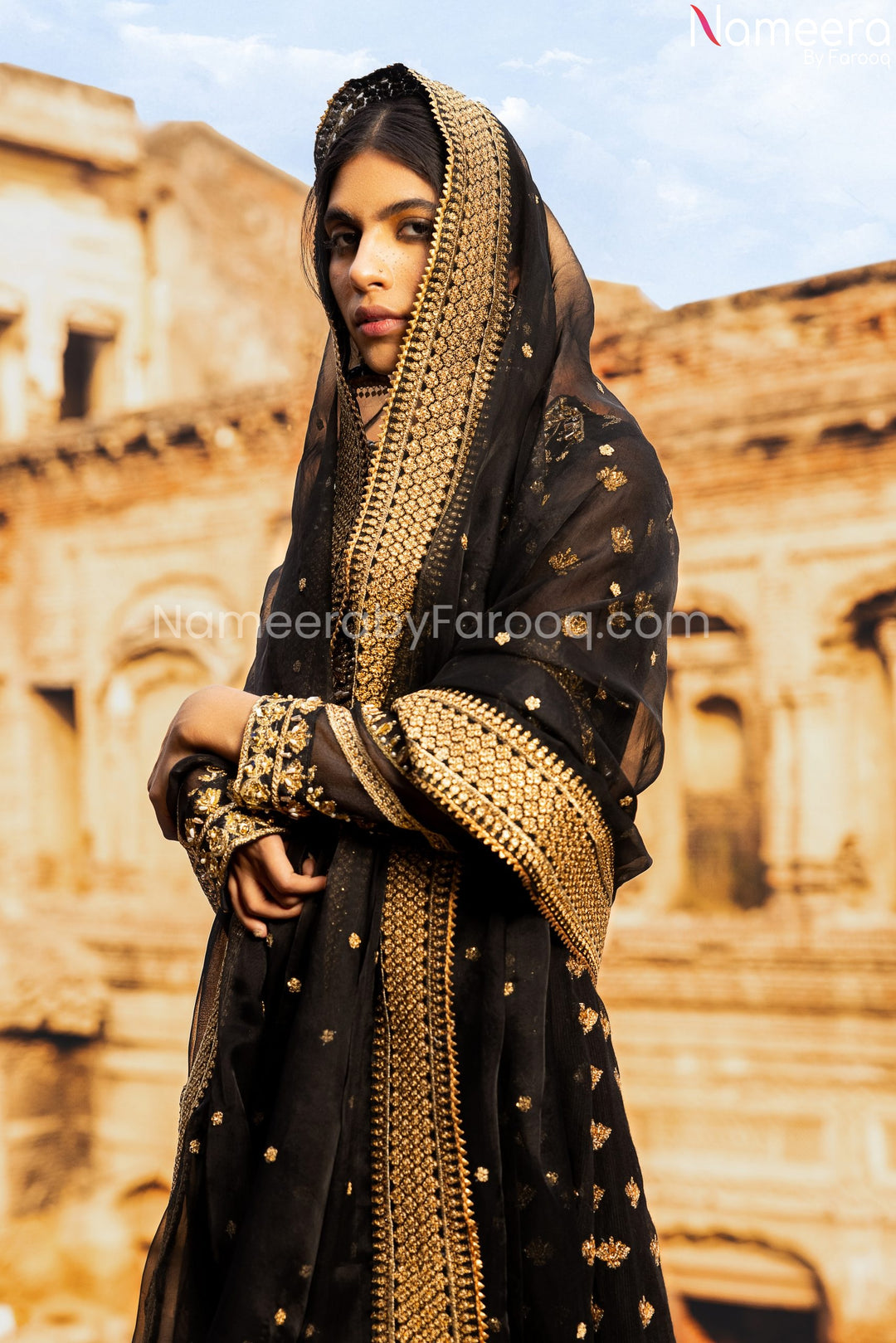 Black Heavy Chiffon Dress