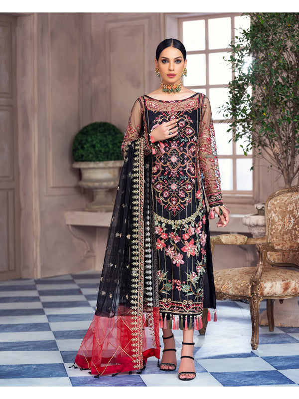 Pakistani Black Dress for Party with Embroidery Online Nameera by Farooq Pakistani Black Dress for Party with Embroidery Online Nameera by Farooq