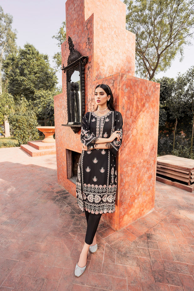 Pakistani Black Dress in Kameez Trouser Dupatta Style Online
