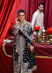 Pakistani Black Dress in Kameez Trouser Dupatta Style Online