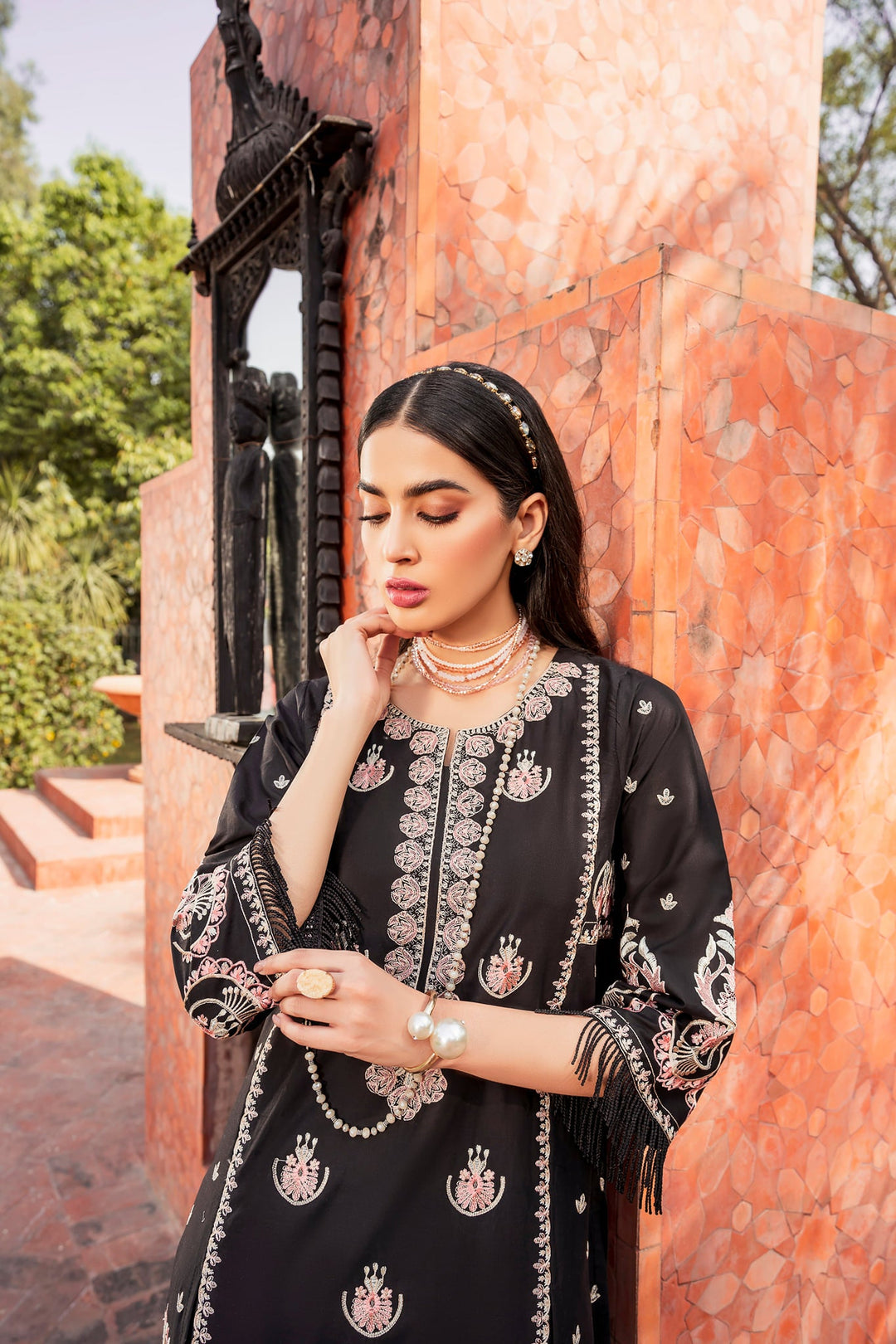 Pakistani Black Dress in Kameez Trouser Style