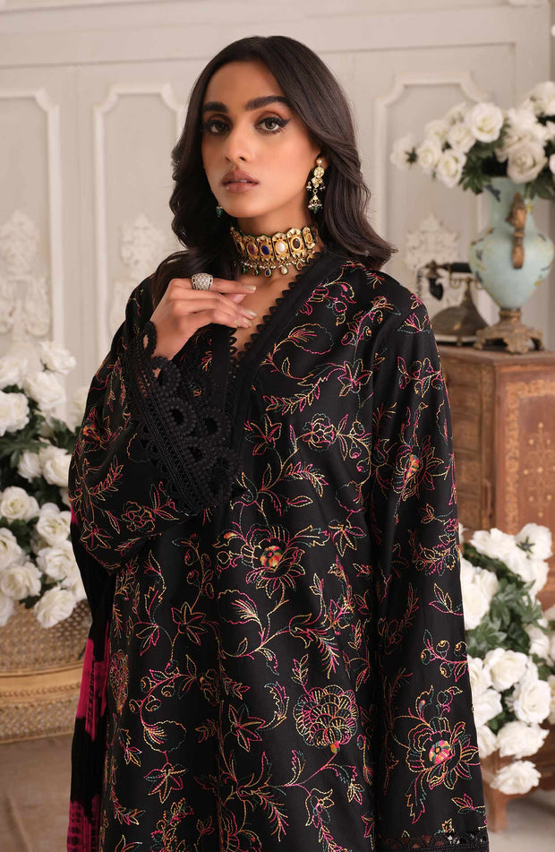 Pakistani Black Dress in Lawn Kameez Trouser Style Online