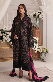 Pakistani Black Dress in Lawn Kameez Trouser Style