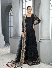 Pakistani Black Dress in Wedding Sharara Kameez Style