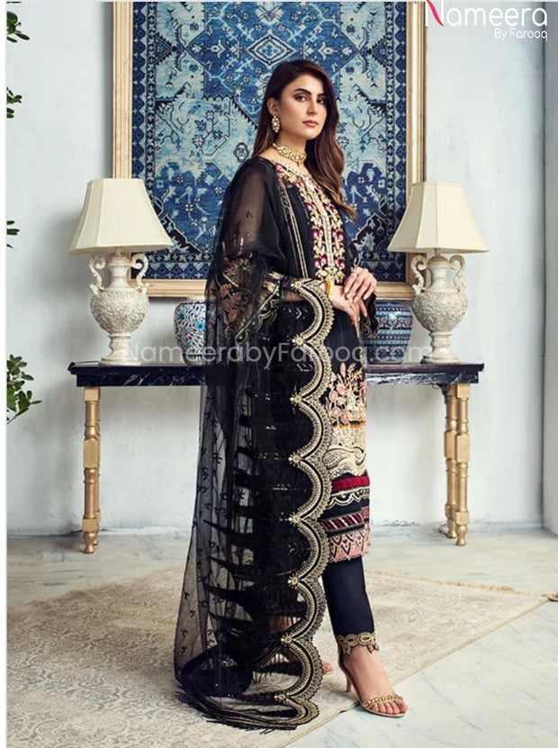 Pakistani Black Net Dress Online for Party 2021