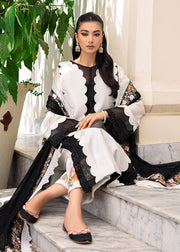 Pakistani Black and White Salwar Kameez Dupatta Dress