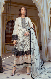 Pakistani Black and White Salwar Kameez and Dupatta