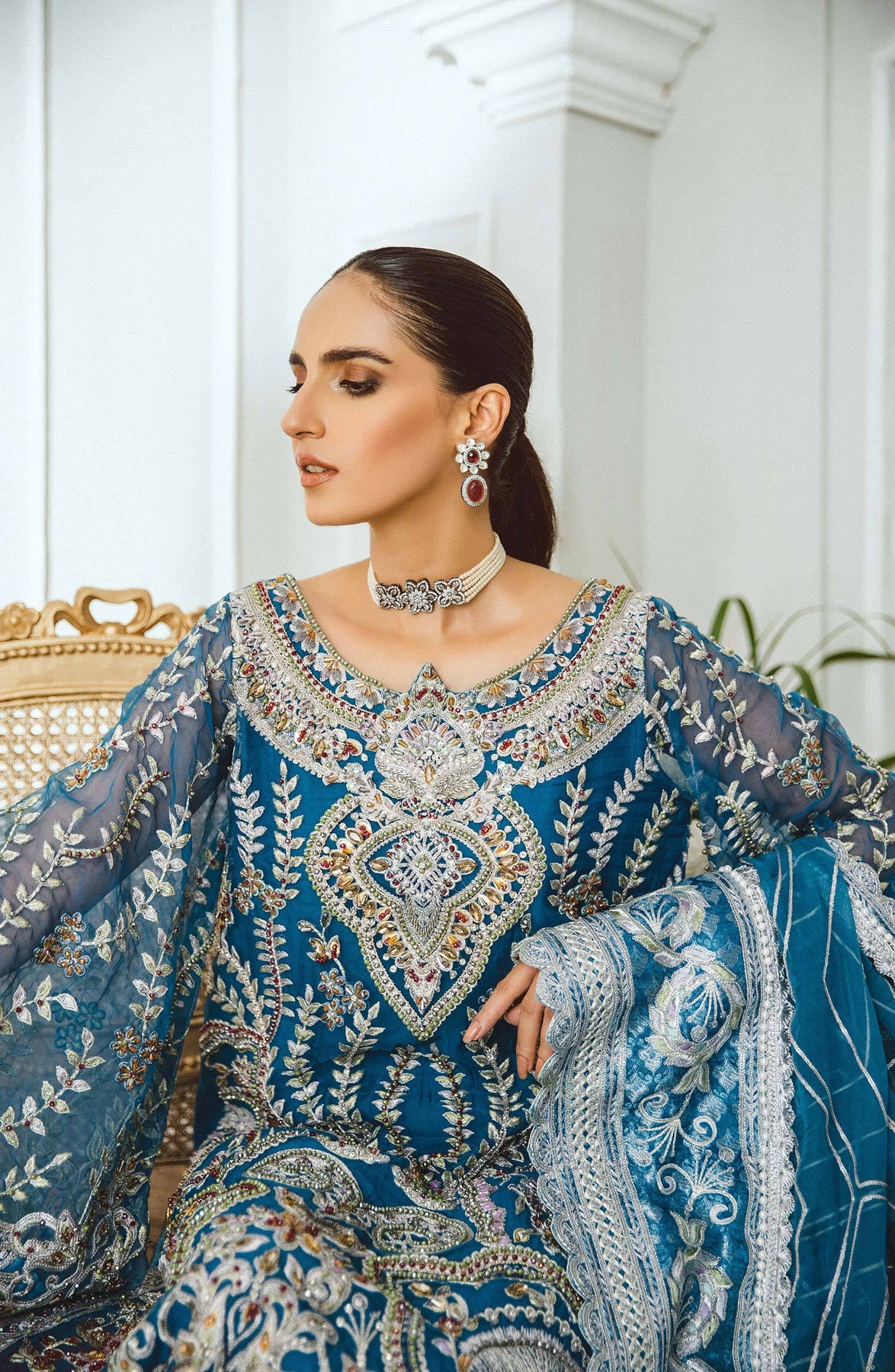 Latest Pakistani Clothing Online In Blue Color Online 2021 – Nameera by ...
