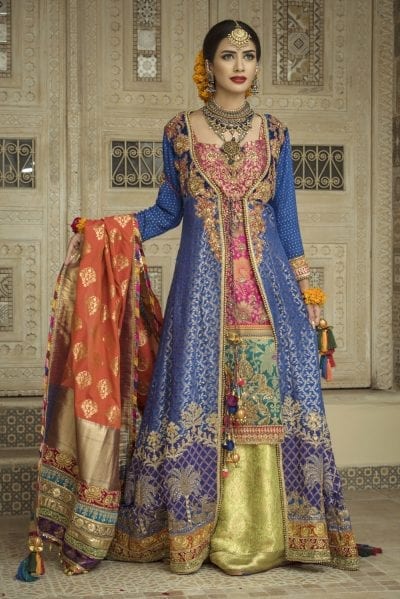 Pakistani Bridal Angrakha Lehnga for Wedding Clear View