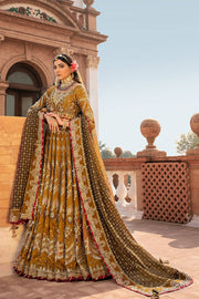 Pakistani Bridal Choli with Mustard Lehenga Dress
