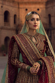 Pakistani Bridal Dress in Embellished Lehenga Choli and Dupatta Style in Premium Velvet Online