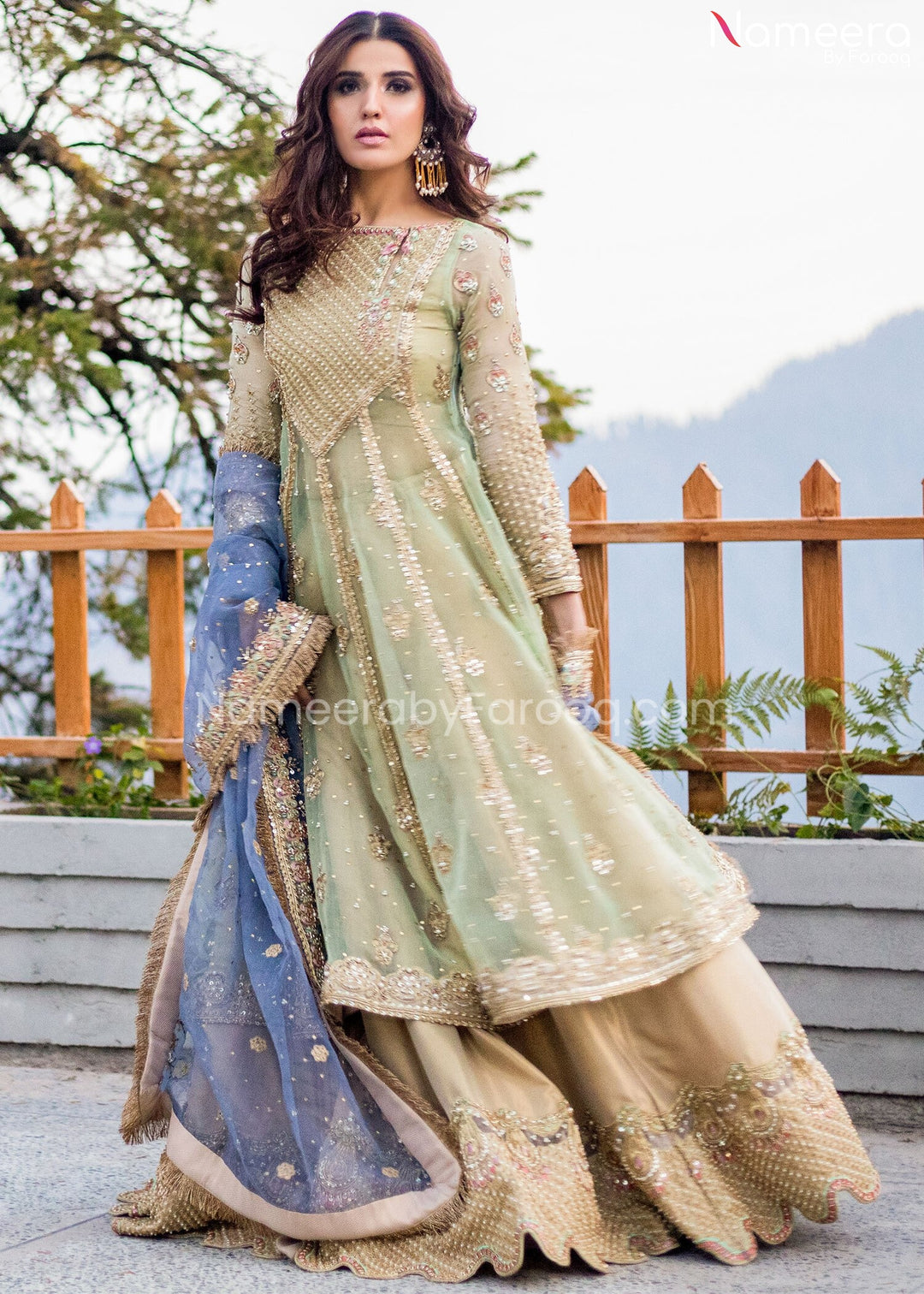 Pakistani Bridal Dress in Gown Style for Wedding