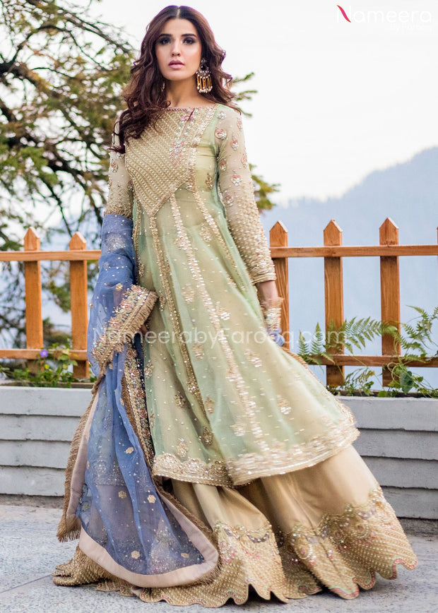 Pakistani Bridal Dress in Gown Style for Wedding