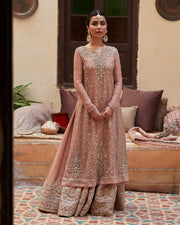 Pakistani Bridal Dress in Kameez and Pink Sharara Style
