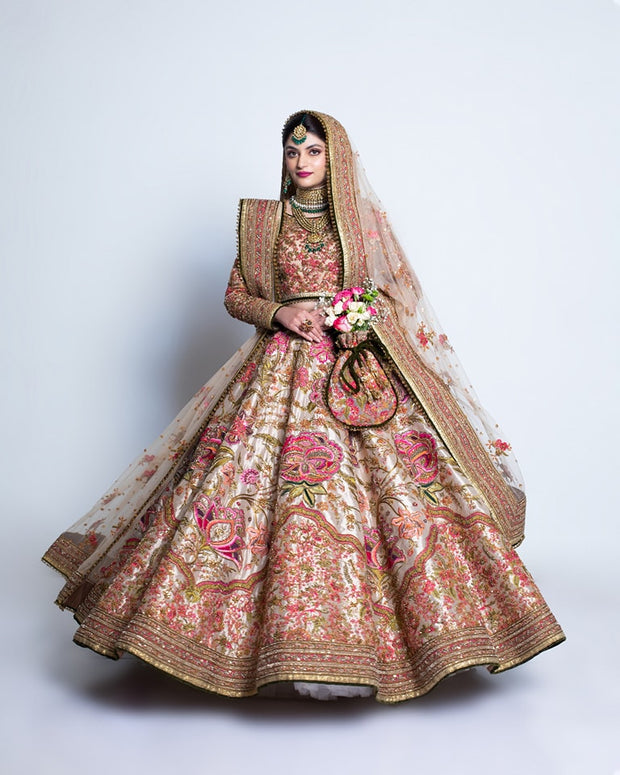 Pakistani Bridal Dress in Lehenga Choli Style