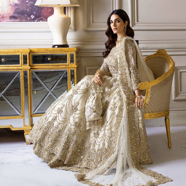 Pakistani Bridal Dress in Lehenga Frock Style