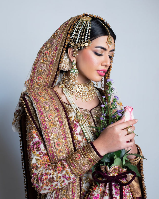 Pakistani Bridal Dress in Lehenga Style with Shirt