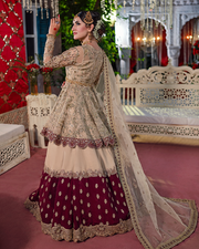 Pakistani Bridal Dress in Peplum and Lehenga Style Online