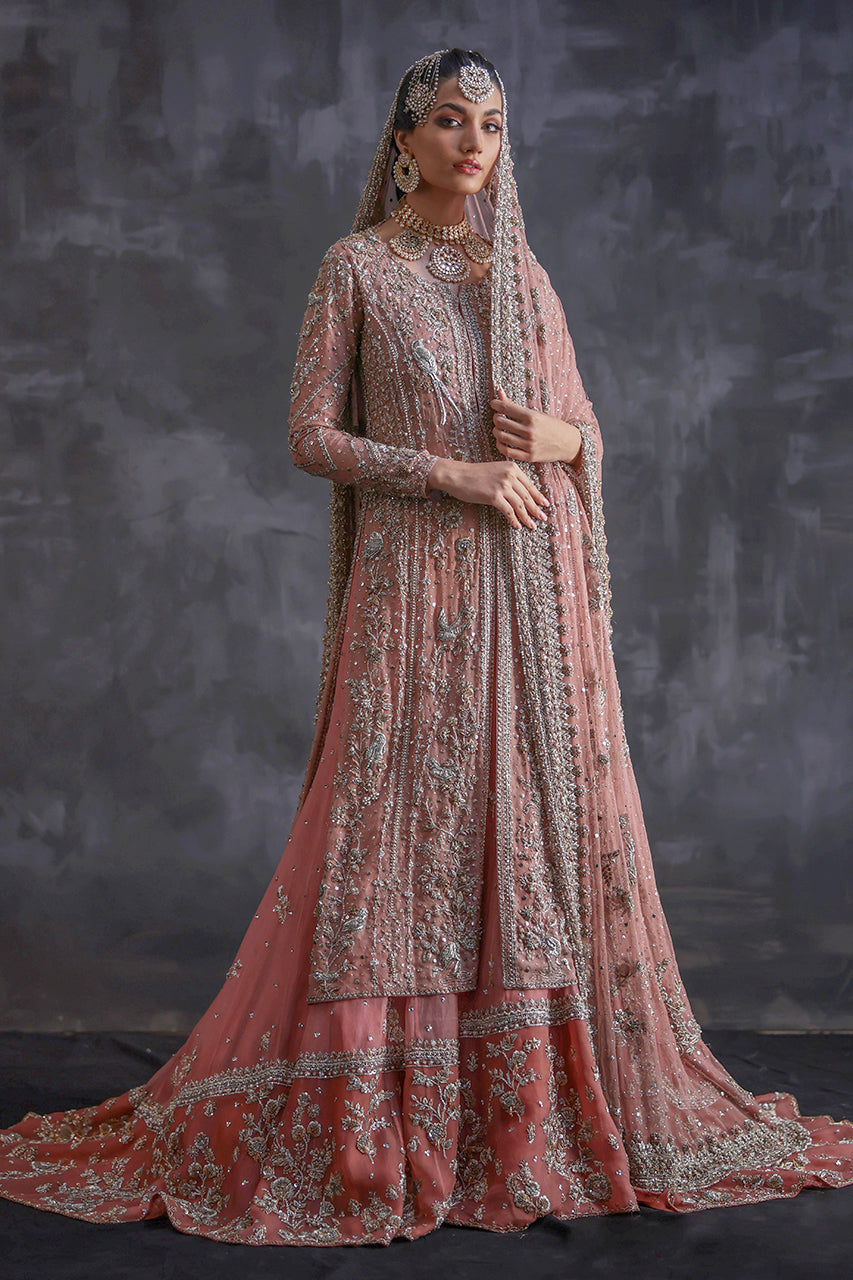 Elegant Pink Pakistani Bridal Lehenga with Jacket