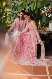 Pakistani Bridal Dress in Pink Lehenga Choli Dupatta Style