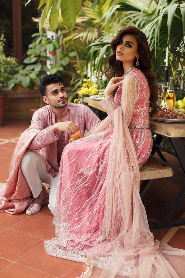 Pakistani Bridal Dress in Pink Lehenga Choli Style Online