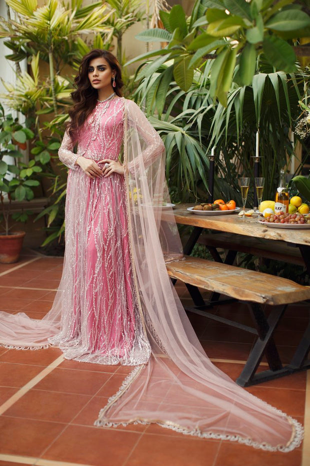 Pakistani Bridal Dress in Pink Lehenga Choli Style