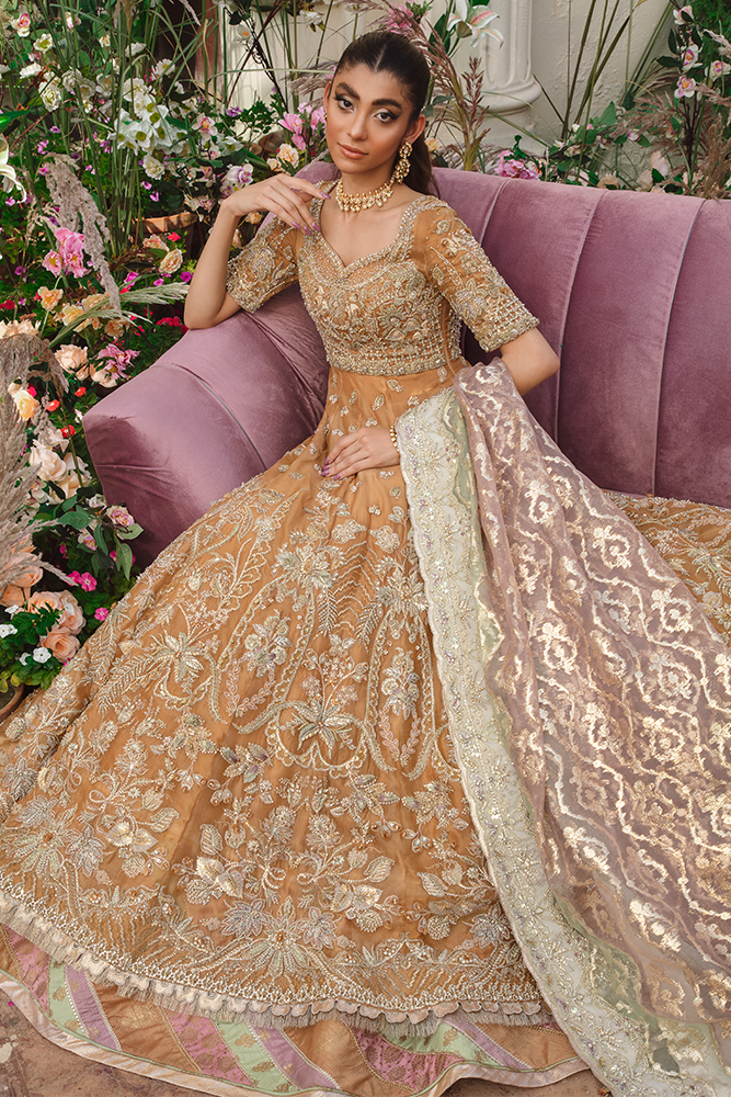 Elegant Pakistani Bridal Dress - Pishwas Frock Lehenga Style