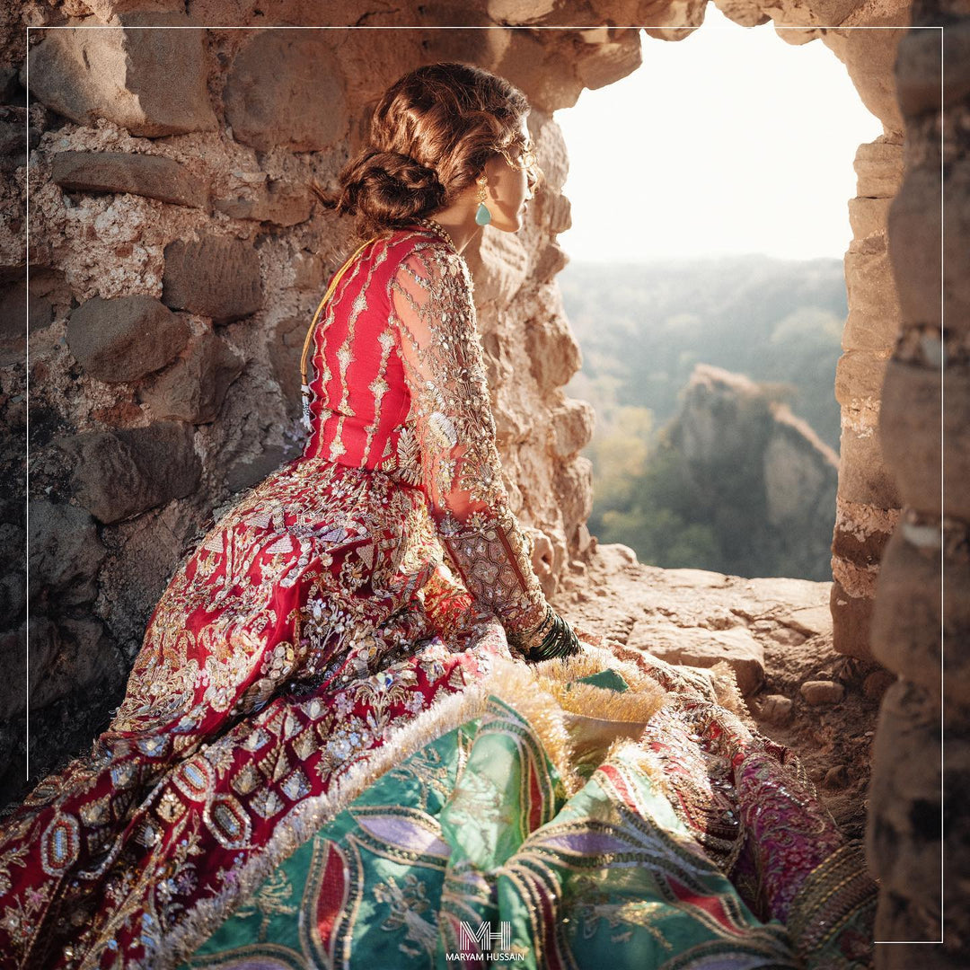 Pakistani Bridal Dress in Pishwas Style