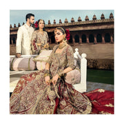 Pakistani Bridal Dress in Red Lehenga Kameez Style Online