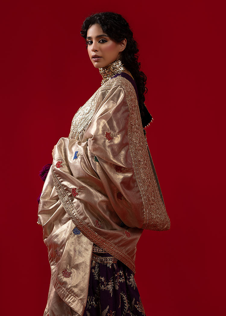 Elegant Pakistani Bridal Dress with Gharara & Dupatta