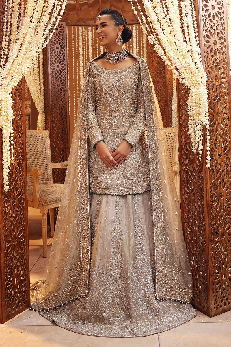 Luxurious Silver Pakistani Bridal Lehenga for Your Big Day