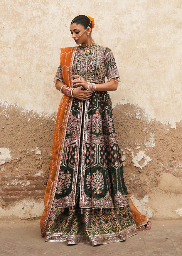 Pakistani Bridal Dress in Traditional Pishwas Style