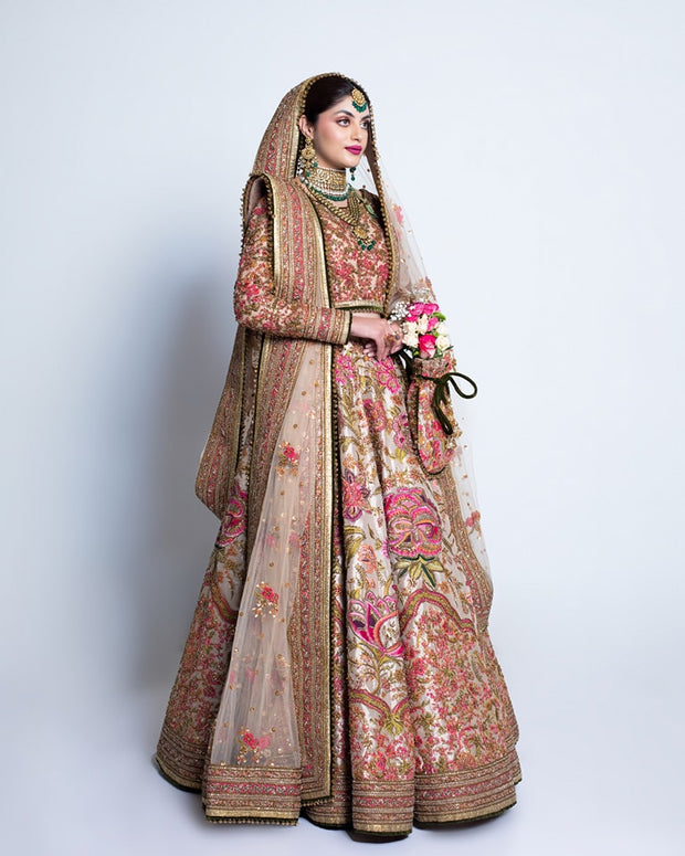 Pakistani Bridal Dress in Wedding Lehenga Choli Dupatta Style