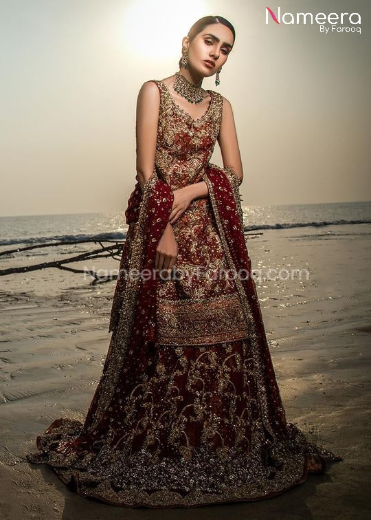 Pakistani Bridal Dress in red color