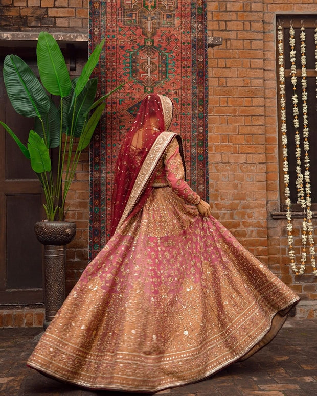 Pakistani Bridal Embellished Lehenga Choli Dupatta Online