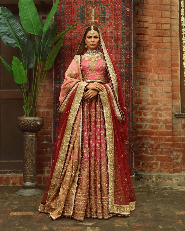 Pakistani Bridal Embellished Lehenga Choli Dupatta