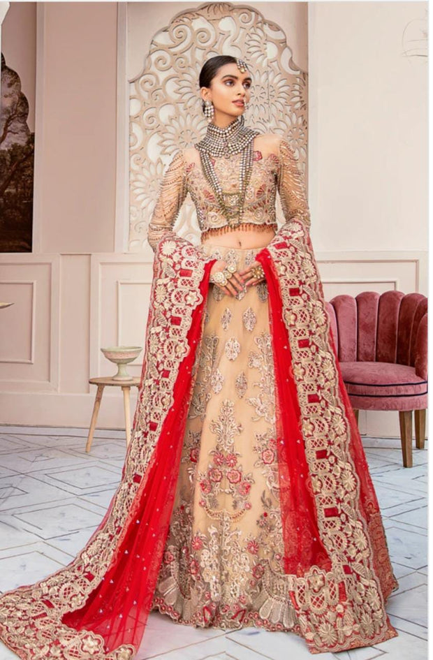 Pakistani Bridal Festive Lehnga Choli in Skin Color