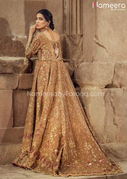 Pakistani Bridal Frock in Gold