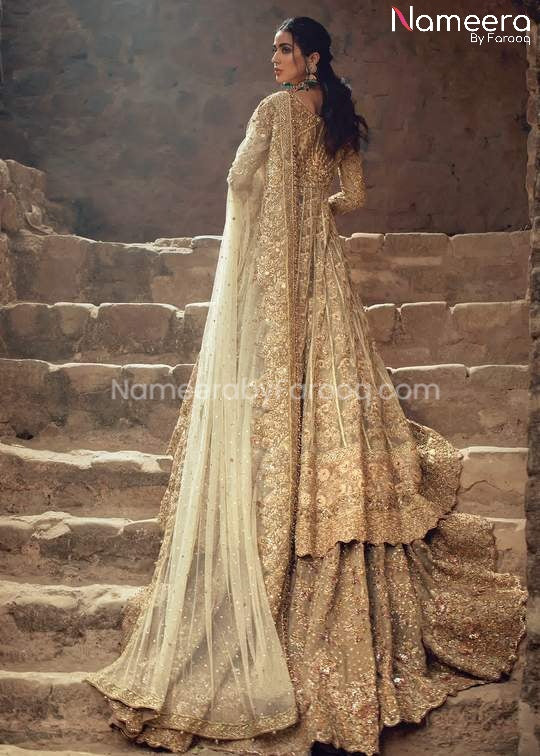 Pakistani Bridal Frock in Gold
