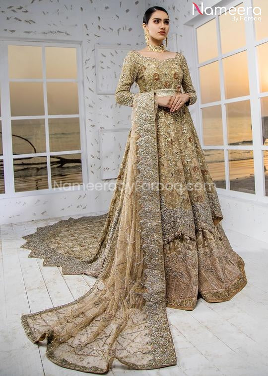 Pakistani Bridal Frock with Lehenga Dress