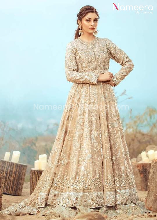 Pakistani Bridal Frock with Lehenga