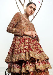 Pakistani Bridal Frock with Lehenga