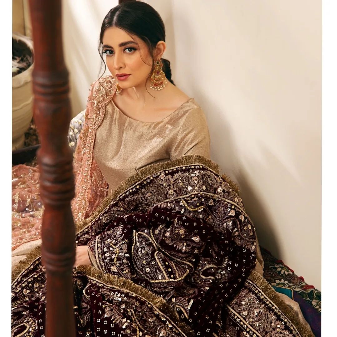 Elegant Pakistani Bridal Frock with Lehenga & Dupatta