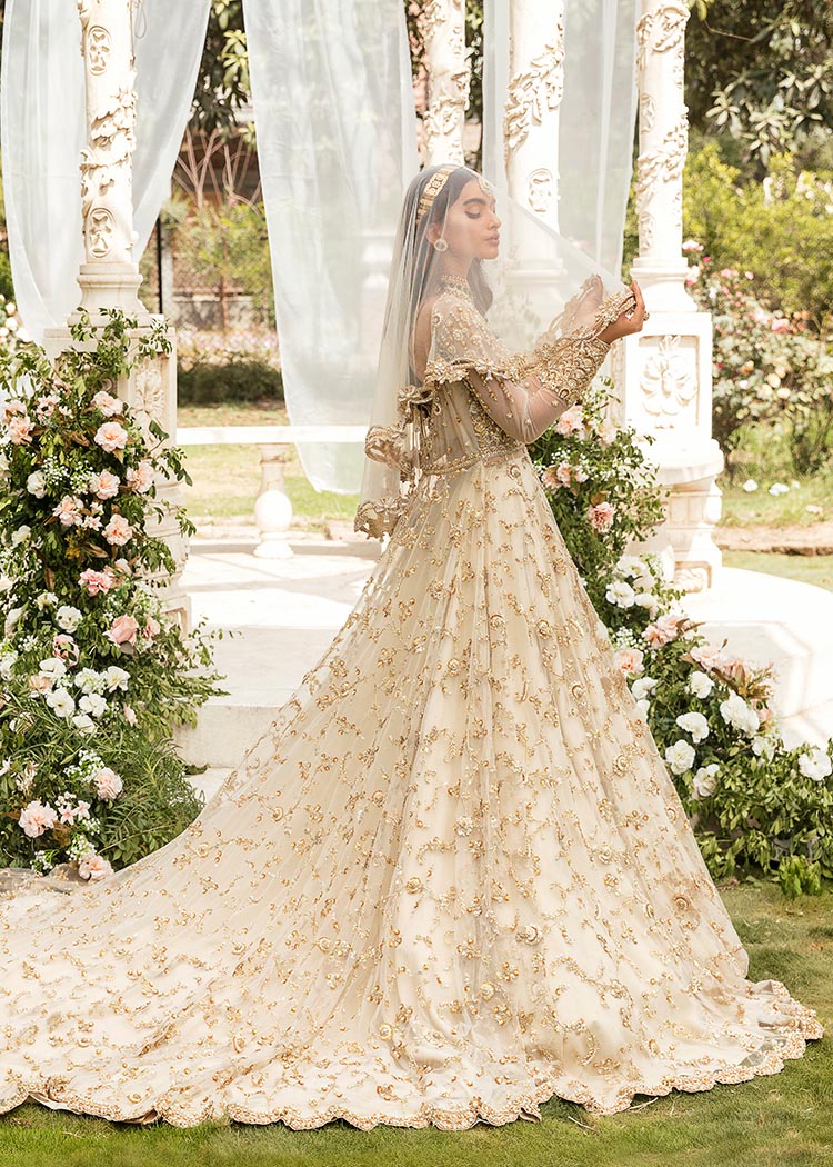 Elegant Pakistani Bridal Lehenga Gown with Dupatta