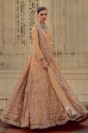 Pakistani Bridal Gown with Lehenga and Dupatta Dress