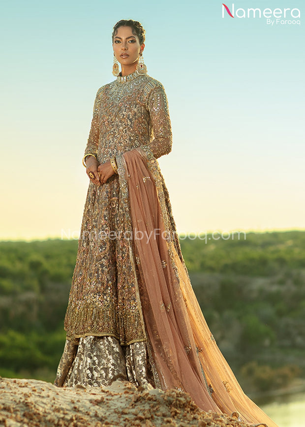 Pakistani Bridal Gown with Lehenga and Dupatta
