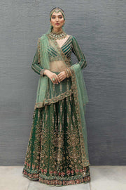 Pakistani Bridal Green Lehenga Choli Dupatta Dress