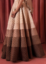 Pakistani Bridal Lehenga Choli Dress in Ivory Color Online