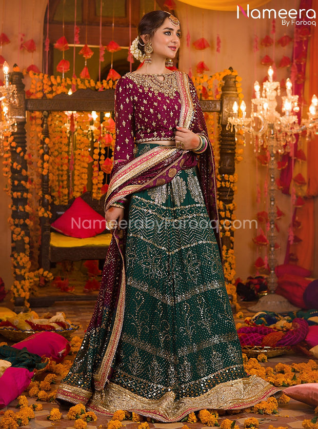 Pakistani Bridal Lehenga Choli Dupatta Dress